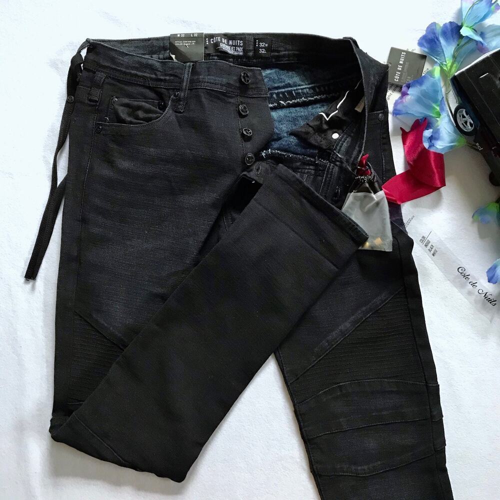 Cote De Nuits NWT Black Skinny Jeans Men 32/32 - Picture 4 of 11